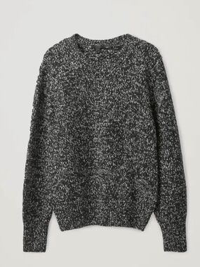 COS Sweater Women's Size S Speckle Black & White Wool & cotton blended Crewneck
